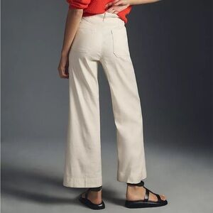 Maeve Colette Linen Wide Leg Cropped Pants - Off White